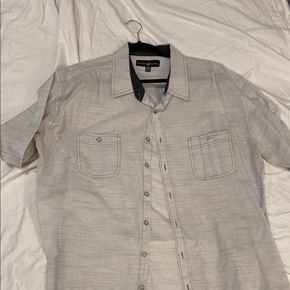 Gray/Black Short Sleeve Button Down